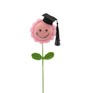 Cross-border best-selling finished handmade <b>crochet</b> sunflower graduation gift <b>set</b> for couples, sunflower yarn dolls. - Product Image 2