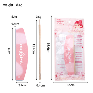 <span class=keywords><strong>Kit</strong></span> Mini per Unghie Finte: Spugna per Unghie, Lima e Spingicuticole in Legno d'Arancio per Estensione Unghie, Uso Professionale - Product Image 6