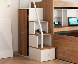 <span class=keywords><strong>Lit</strong></span> superposé intégré pour enfants avec bureau et <span class=keywords><strong>lit</strong></span> supérieur coulissant <span class=keywords><strong>Lit</strong></span> haut et bas confortable pour les chambres de petits appartements - Product Image 4