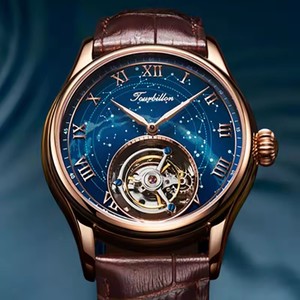 Montre Tourbillon Réel AESOP pour Hommes, Qualité Supérieure, Cadran Ciel Étoilé, Montre Mécanique Saphir Relogio 7045 - Product Image 2