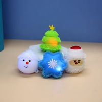 2025 TPR arbre de noël pincer musique jouets lumineux pour enfants décompression boule élastique arbre de noël en peluche boule bonhomme de neige jouet