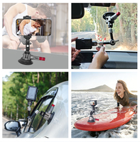 Support de caméra de voiture professionnel en alliage d'aluminium et silicone à dégagement rapide pour vidéo stable, support à ventouse robuste de 3 pouces