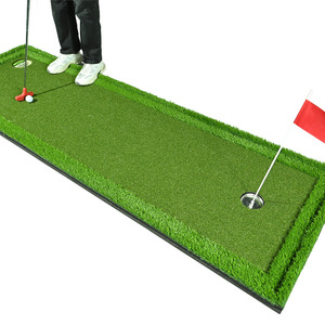Tapis d'entraînement de golf miniature vert 61cm x 274cm, gazon artificiel d'intérieur avec drapeau et logo - Product Image 5
