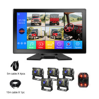 Moniteur DVR 10,1 pouces pour camion avec écran quadruple 5 canaux, caméra de recul et kit de suivi d'alarme BSD, enregistreur DVR pour camion