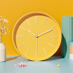 <span class=keywords><strong>Horloge</strong></span> <span class=keywords><strong>murale</strong></span> jaune minimaliste, style nordique, sans <span class=keywords><strong>chiffres</strong></span>, cadran blanc, mouvement <span class=keywords><strong>à</strong></span> quartz silencieux, pour décoration de salon et de chambre d'enfant - Product Image 1