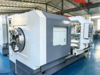 Tour CNC robuste DL DSK6120 avec commande Fanuc, grande portée, banc plat, pour le filetage de tuyaux de pétrole et gaz