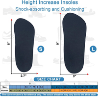 Semelles intérieures d'augmentation de hauteur réglables à 3 couches, coussin d'absorption des chocs de 3/4 de longueur Inserts de levage du talon