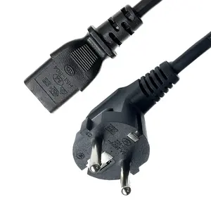 Free Sample 3 Pin AC Cable With EU C13 Plug Power Cord For PC Desktop Laptop Computer