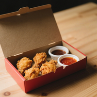 Boîte en carton personnalisée pour emballage de restauration rapide, idéale pour KFC, poulet frit, nuggets, avec gaufrage, écologique et recyclée
