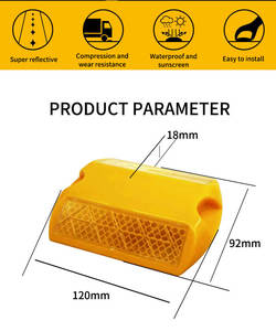 ट्रैफिक सेफ्टी एब्स प्लास्टिक रिलेक्टिव रोड स्टड पीले परावर्तक बिल्ली की आंख राजमार्ग के लिए ड्राइववे मार्कर रोड स्पाइक को दर्शाते हैं - Product Image 2