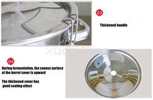 ถังหมักอุณหภูมิคงที่ถังหมักผลไม้ทำไวน์ด้วยความร้อนทำจากสเตนเลสสตีล - Product Image 5