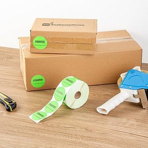 Étiquettes autocollantes rondes vertes, numérotées et inscriptibles, pour l'emballage logistique, diamètre du noyau de 3 pouces - Product Image 6