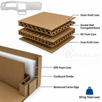 Cartons ondulés écologiques et robustes pour la protection des pièces automobiles, résistants à la poussière et à l'humidité, boîtes d'expédition personnalisables