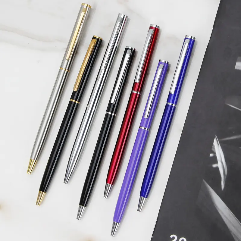 קידום מכירות ארבעה עונות מלון אופנתי עט לייזר לוגו OEM מותאם אישית צבעוני כדורי עט סיטונאי שחור עט