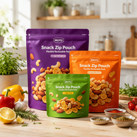 Sachets d'emballage plastique refermables personnalisés, résistants aux déchirures, de qualité alimentaire, pour petites quantités et snacks, vente au détail