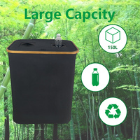 Collecteur de bouteilles pliable organisateur de bouteilles d'épargne en bambou conteneur de collecte de bouteilles d'épargne avec couvercle