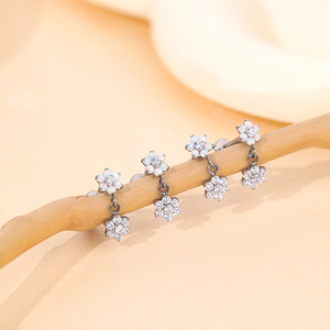 Lingchee 16g ไทเทเนียมรูปดอกไม้โอปอลเพทายหูกระดูกอ่อนเกลียว <span class=keywords><strong>Targus</strong></span> เจาะเครื่องประดับ Lip studs - Product Image 3