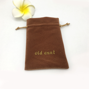 Khuyến Mại Giá Rẻ Nhung Màu Nâu Vẽ Chuỗi Nhung Túi Cho Quà Tặng - Product Image 3