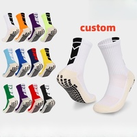 Chaussettes de sport de course à pied de football mi-mollet à poignée personnalisée pour hommes distributeur de colle à épaississement élevé Technique de sublimation sueur de taille jeune