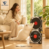 Planche à gratter pour chat en vinyle, design tourne-disque DJ Jukebox, jouet en carton ondulé, mobilier d'intérieur, vente en gros