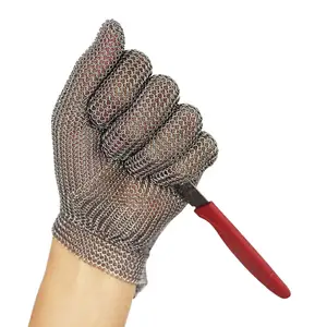 Anti Corrosion Stainless Steel Mesh Cut Resistant Grade A9 Steel Machinery Manufacturing Chainmail Safety Butcher Gloves