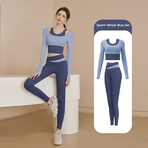 Women's Yoga Wear Quick Drying Training Wear Includes Cups Sportswear Faux Layered Long Sleeve Sweat Absorbent Yoga