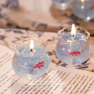 <span class=keywords><strong>Velas</strong></span> Aromáticas con Diseño de Pecera de Peces Dorados, Decoración de Micropaisaje para Escritorio, Regalo de Cumpleaños para Chicas, Set de Lujo en Caja - Product Image 4