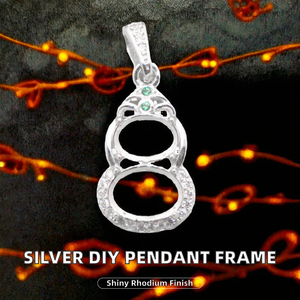 Plata de Ley 925, Marco Vacío para Colgante de Semi-Montura, Engaste de Zirconia para Semi-Montura, para Incrustación DIY, Regalo - Product Image 2