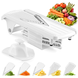 Coupe-légumes multifonctionnel GDL, mandoline manuelle, trancheuse à fruits, pommes de terre, légumes, <span class=keywords><strong>râpe</strong></span>, trancheuse - Product Image 1