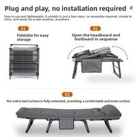 Fauteuils inclinables en métal pour l'extérieur, lits de camping pliables, lits d'appoint, lits simples pour la sieste au bureau ou la chambre de campagne – Vente en gros