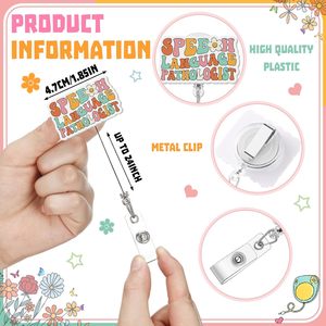 Porta-credenciales acrílicos al por mayor, regalos para terapeutas del habla, cordones retráctiles para identificación para logopedistas y asistentes - Product Image 2