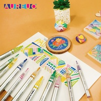 Ensemble de 24 marqueurs acryliques Phoenix 24 couleurs, pointe moyenne 2 mm, pour pierre, bois, verre, céramique, plastique