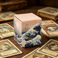 Boîte de rangement pour cartes à collectionner, boîte de collection Upper Deck, boîte de deck magnétique Sea Wave en cuir PU, étui de protection pour cartes MTG CCG 100+