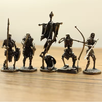 Figurines de la Légion squelette en cuivre, décoration miniature, modèle rétro en métal, statue, ornement de bureau