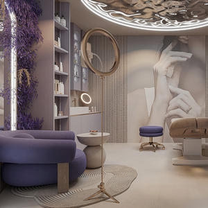 Decoración de Lujo Personalizada para Salón de Uñas, Exhibidor Interior para Tienda de Belleza, Mostrador de Barra, Vitrina y Decoración con LED para Salón de Belleza - Product Image 4