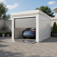 Meilleure Vente : Garage Modulaire en Acier Préfabriqué avec Porte à Enroulement pour Stationnement Extérieur et Stockage Sécurisé d'Équipements