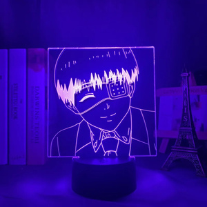 แผ่นอะคริลิกใส ไฟ LED <span class=keywords><strong>3</strong></span> มิติ สำหรับแฟนๆ <span class=keywords><strong>Tokyo</strong></span> <span class=keywords><strong>Ghoul</strong></span> ใช้พลังงานจาก USB เหมาะสำหรับตกแต่งห้องนอนและห้องเล่นเกม โคมไฟตกแต่ง ของขวัญสุดพิเศษ ไฟกลางคืน - Product Image 4