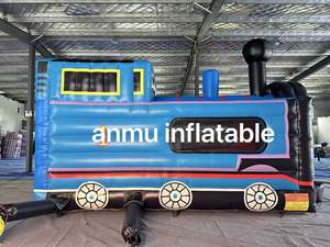 Crea un tobogán trampolín inflable temático, parque infantil inflable Thomas Train Castle. - Product Image 2