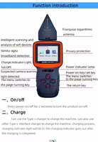 Analyseur de détection de signal DS818 10MHz- 4GHz Ondes radio GPS Tracker Caméra cachée Détecteur de signal de téléphone portable GSM