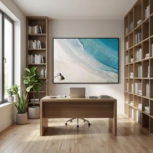 Peinture de paysage marin moderne Azure en gros, peinte à la main, encadrée, décoration de luxe pour la maison et l'hôtellerie, design d'intérieur - Product Image 2