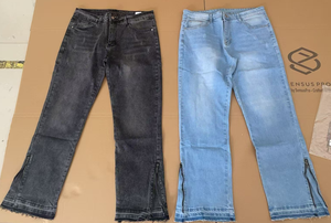 <span class=keywords><strong>Jeans</strong></span> Denim Personalizzati OEM a Gamba Dritta con Effetto Svasato per <span class=keywords><strong>Uomo</strong></span>, Pantaloni Elasticizzati Lavati per Vendita all'Ingrosso - Product Image 6