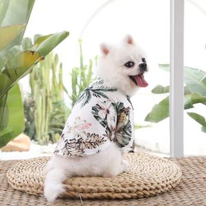 Polo imprimé <span class=keywords><strong>chien</strong></span> de haute qualité en gros été Style hawaïen avec fleurs mignon chiot tissu - Product Image 4
