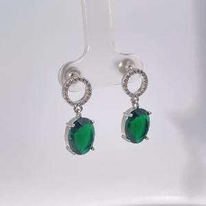 Tianyu Gems Classic Geometric Elegant Women's Oval Pendant <b>Earrings</b> Brass Gold Plating Featuring Cubic Zirconia - Product Image 5