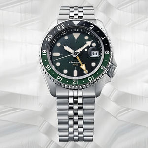 Reloj Deportivo Mecánico para Hombre con 5 Agujas GMT, Cadena de Cinco Eslabones en Bloques de Color, Acero Inoxidable, Movimiento NH34, Esfera de Cristal de Zafiro - Product Image 6