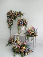 Nouvelle conception 2027 – Boule de fleurs en soie de haute qualité, style Jardin de Monet, centre de table de mariage – Marque QSLH, Décoration tendance du Shandong