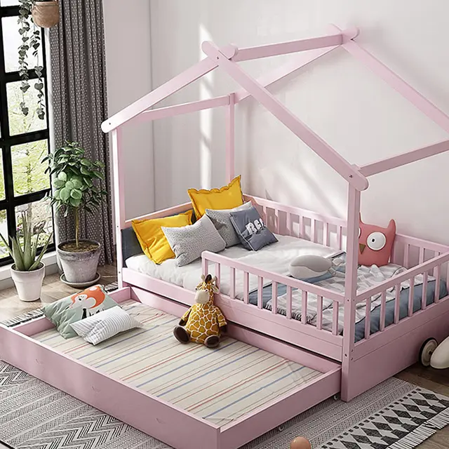 Fabrika toptan fiyat tek ev yatak yatak odası mobilyası ahşap Montessori çocuk yatağı