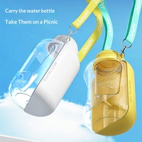 Bouteille d'eau portable pour chien en plastique grande capacité, soigneusement sélectionnée, style seau, tout-en-un, pour l'alimentation automatique des animaux de compagnie en déplacement