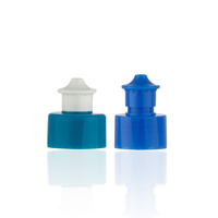 Tapas de Botella de Plástico Azules de 24 mm y 28 mm con Cuello de Rosca y Sistema Push-Pull