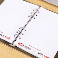 Carnet de notes à feuilles mobiles en cuir PU avec logo gravé personnalisé en gros classeur à anneaux A5 A6 budget