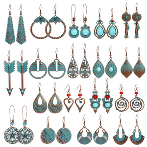 <b>Drop</b> Earrings Alloy Antique <b>Bronze</b> Plated Geometric Bohemia Style Women's Party Fashion Jewelry - Product Image 5